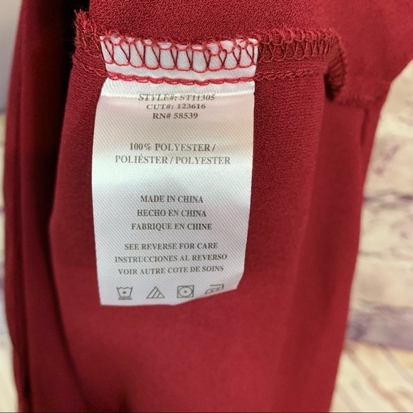 Kut from the Kloth Burgundy Wrap Long Sleeve Blouse - Picture 13 of 14